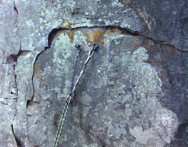 bolted rock climbing anchor